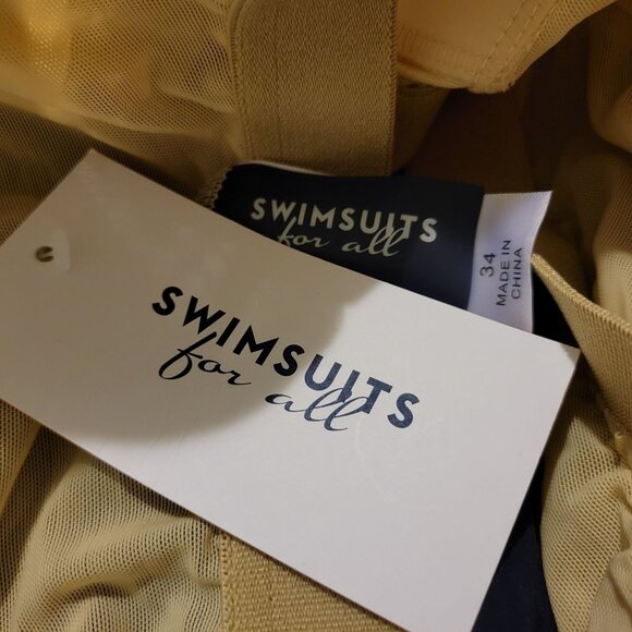 Swimsuits for All 34 Navy Blue Pink Tankini Dress Beach Swim Vacation Summer - Picture 3 of 8